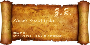 Zámbó Rozalinda névjegykártya
